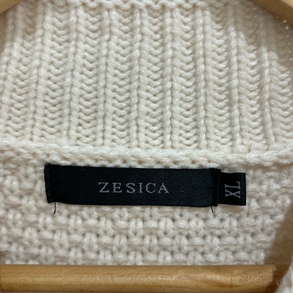 Zesica Mock Neck Oversized Knit Sweater Beige Long Sleeve Women’s Size XL - Picture 3 of 7
